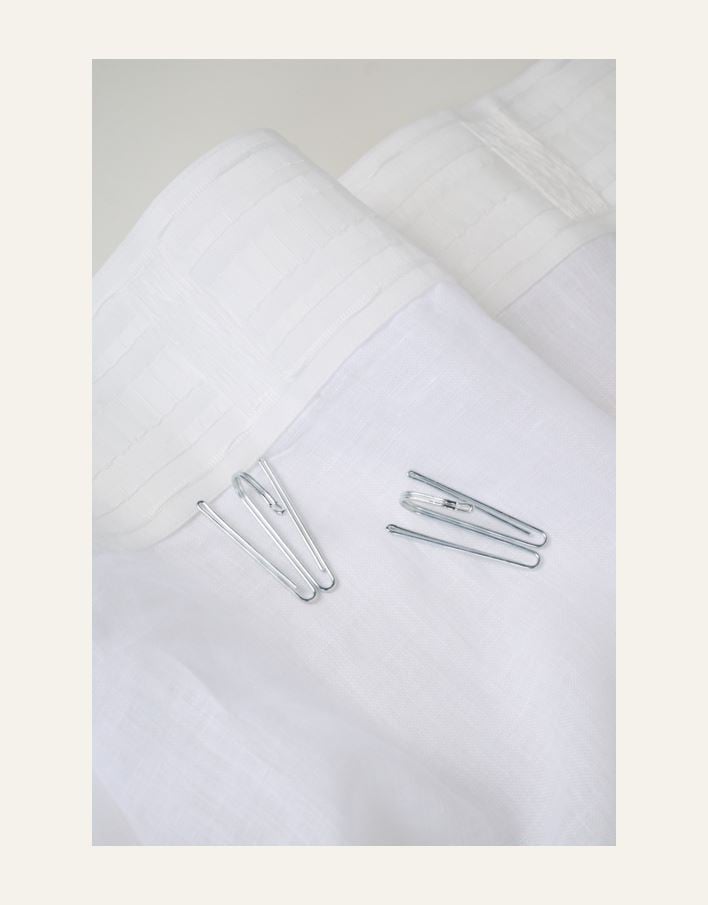 Erittäin leveä pellavaverho valkoinen - 4