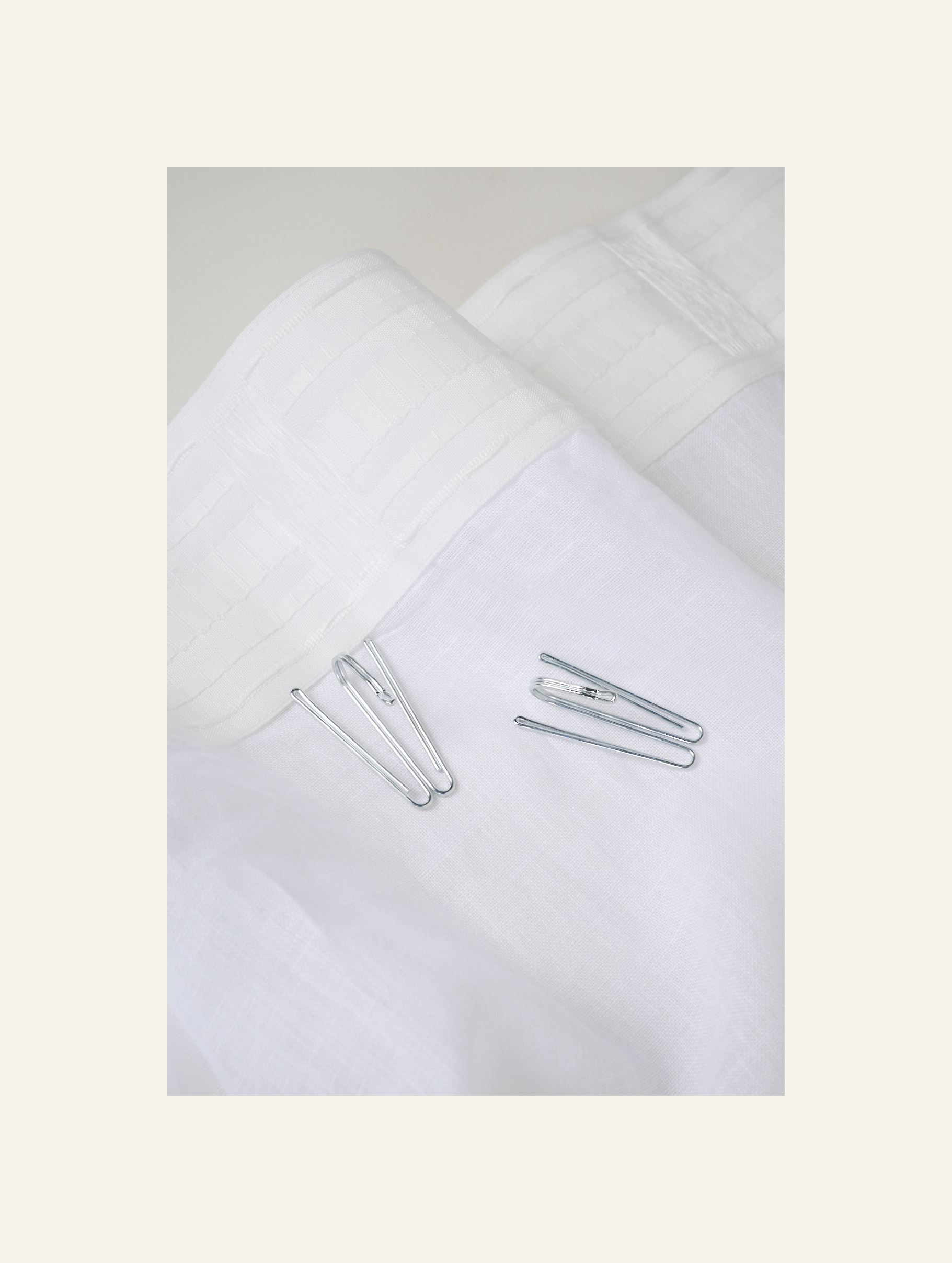 Erittäin leveä pellavaverho valkoinen - 4