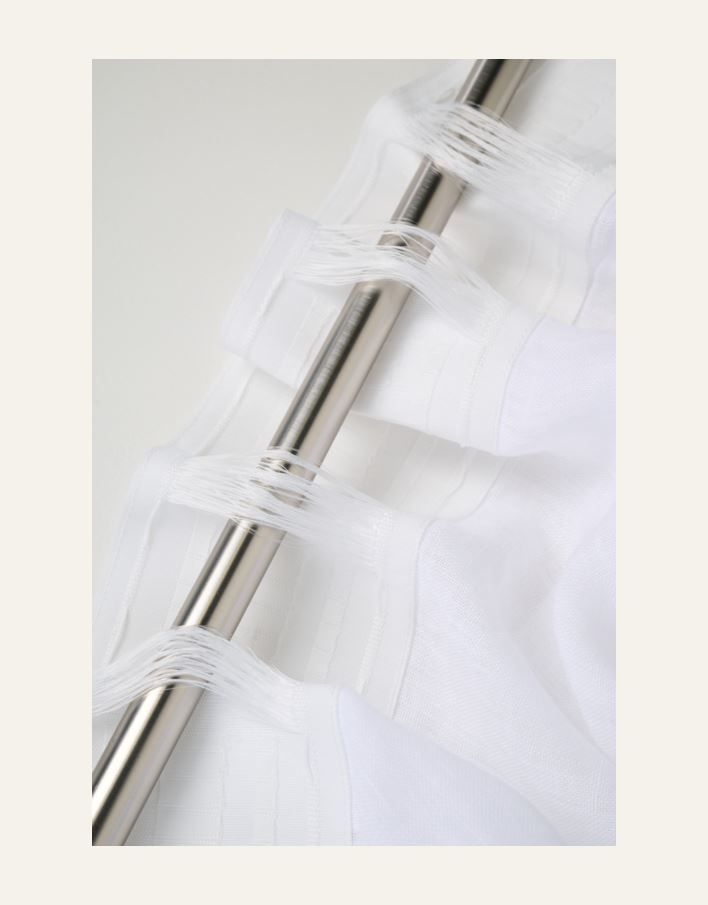 Erittäin leveä pellavaverho valkoinen - 5