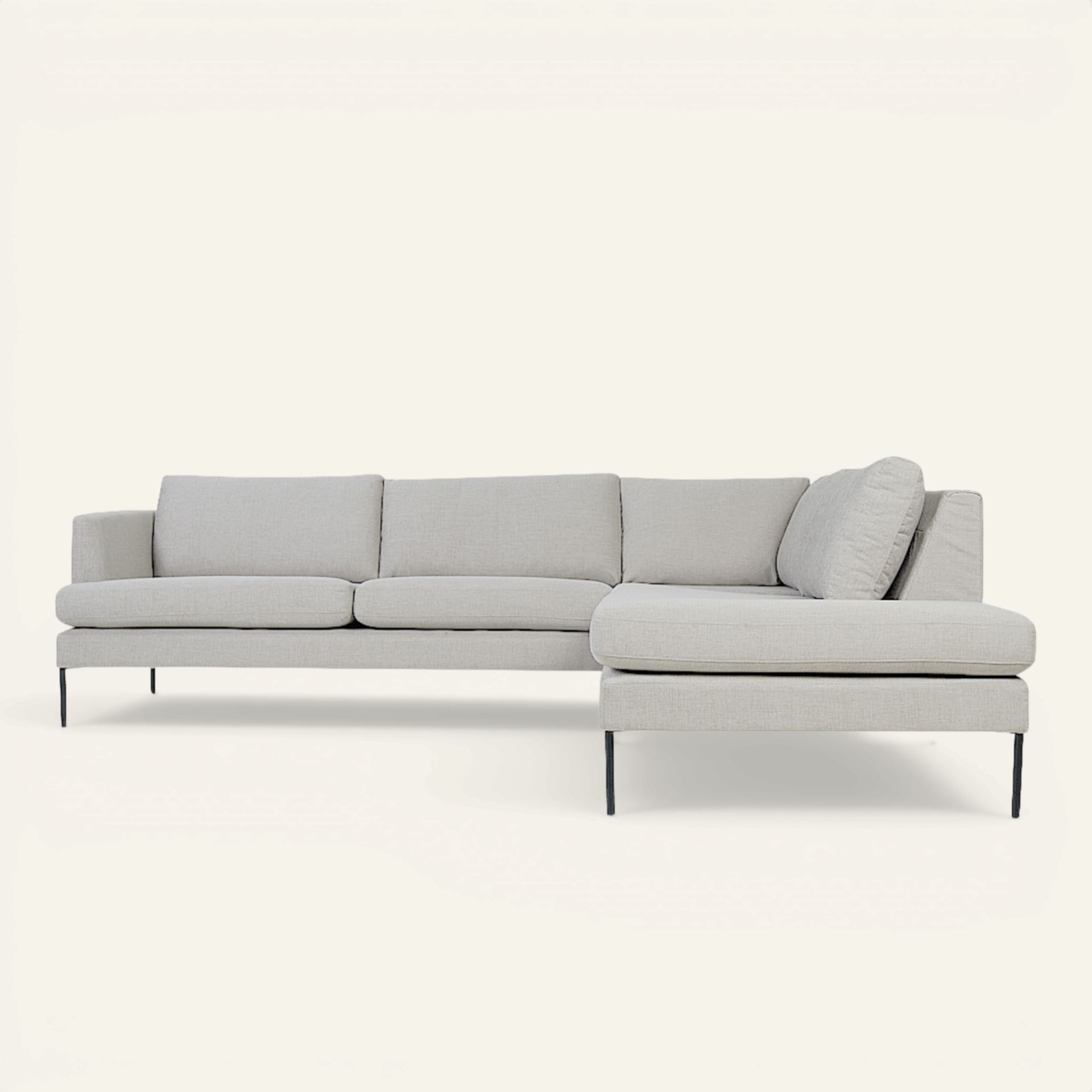 Avokulmasohva oikea beige - 269x220x80 cm beige - 1
