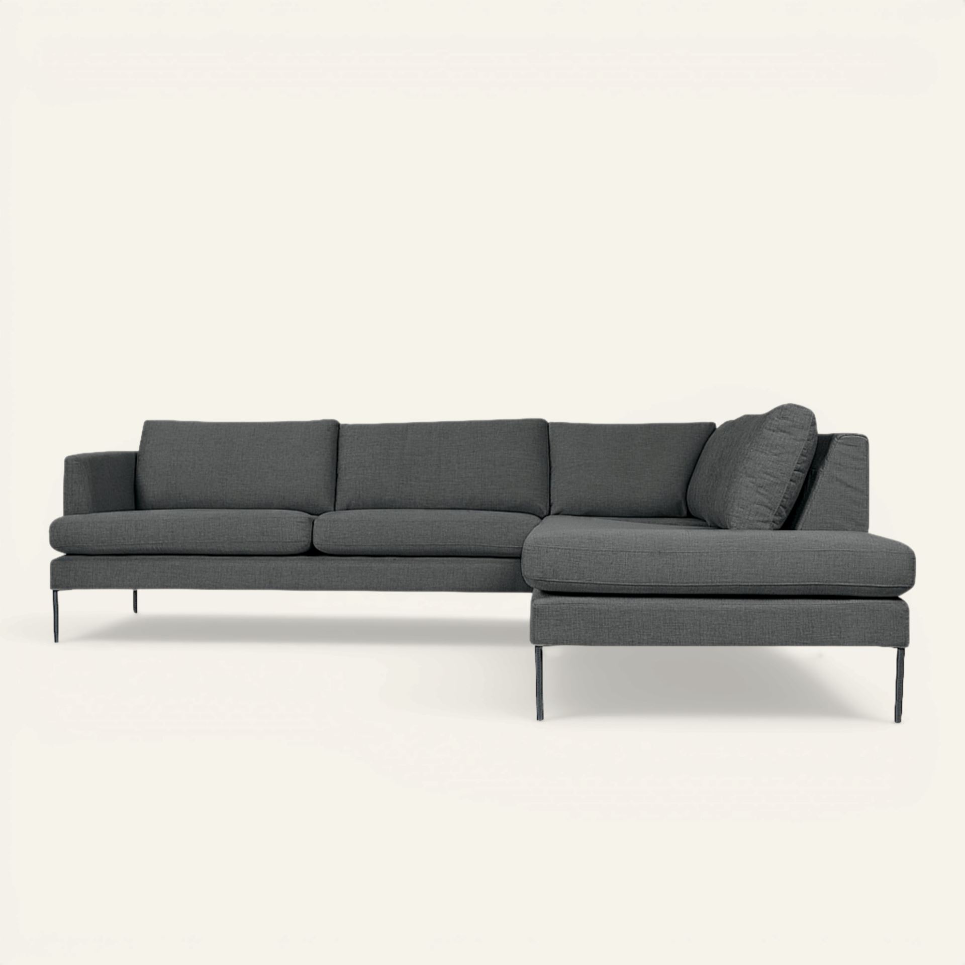 Avokulmasohva oikea harmaa - 269x220x80 cm harmaa - 1