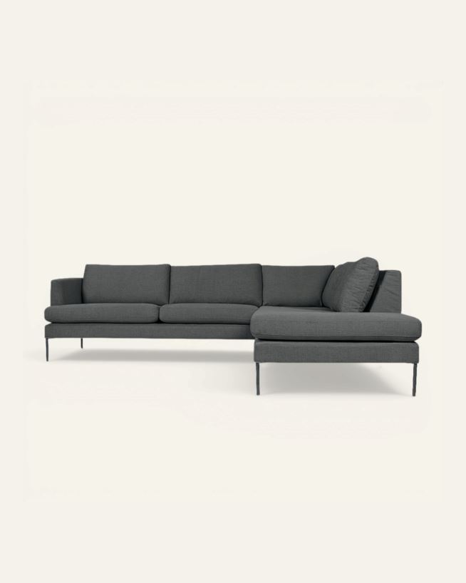 Avokulmasohva oikea harmaa - 269x220x80 cm harmaa - 1