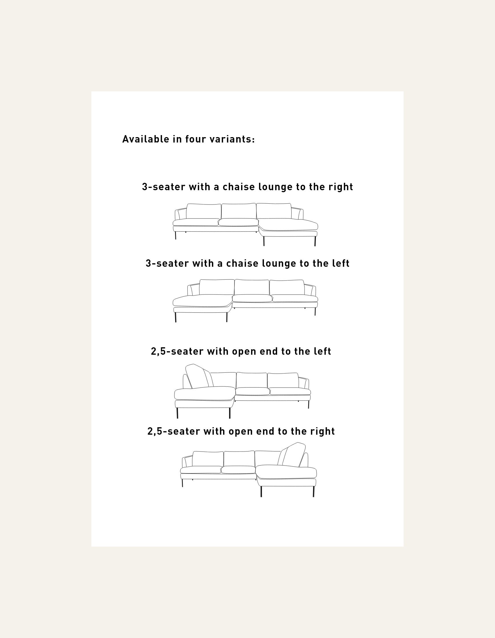 Sohvan avoin pää vasemmalle harmaa - 8