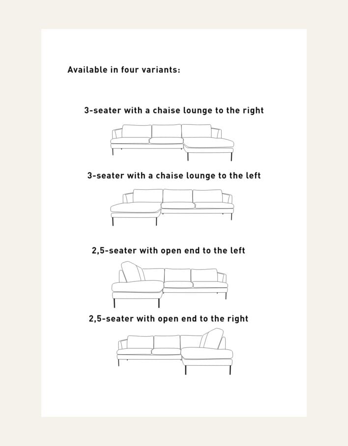 Avokulmasohva oikea beige - 7