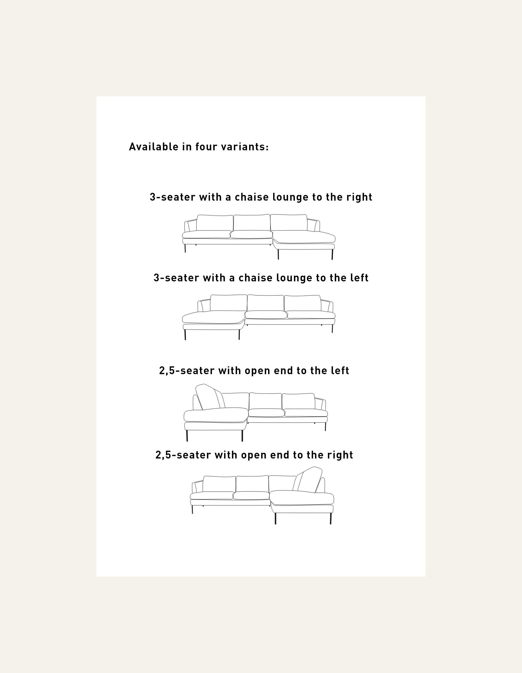 3-istuttava sohva beige - 6