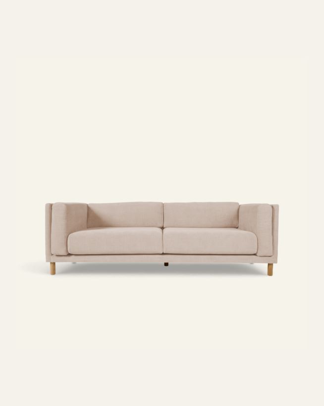 3-istuttava sohva vaalean beige - 221x88x68 cm vaalean beige - 1