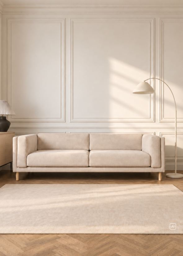 3-istuttava sohva vaalean beige - 3