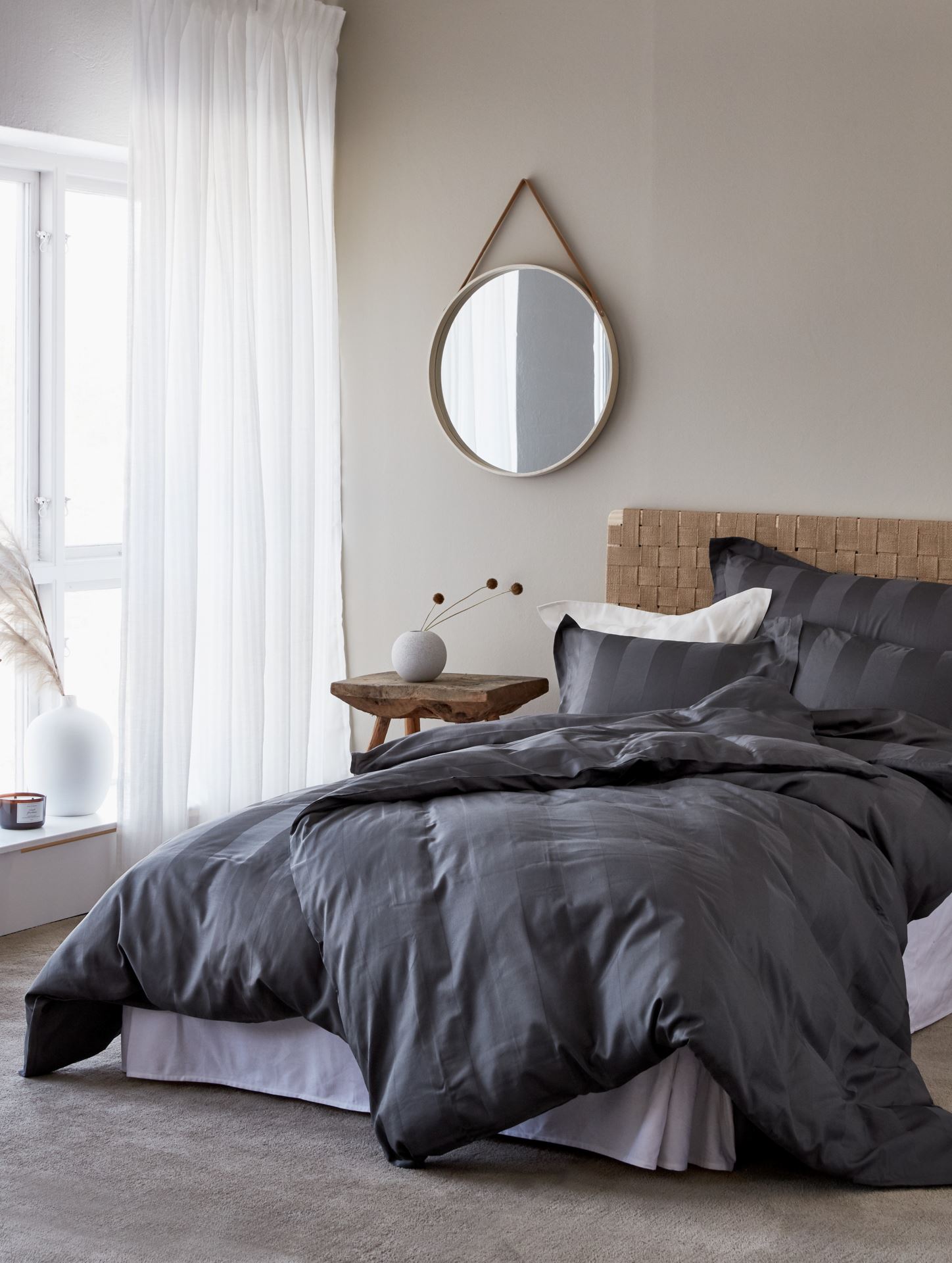 Pussilakanasetti satiinipuuvillaa harmaa - 3