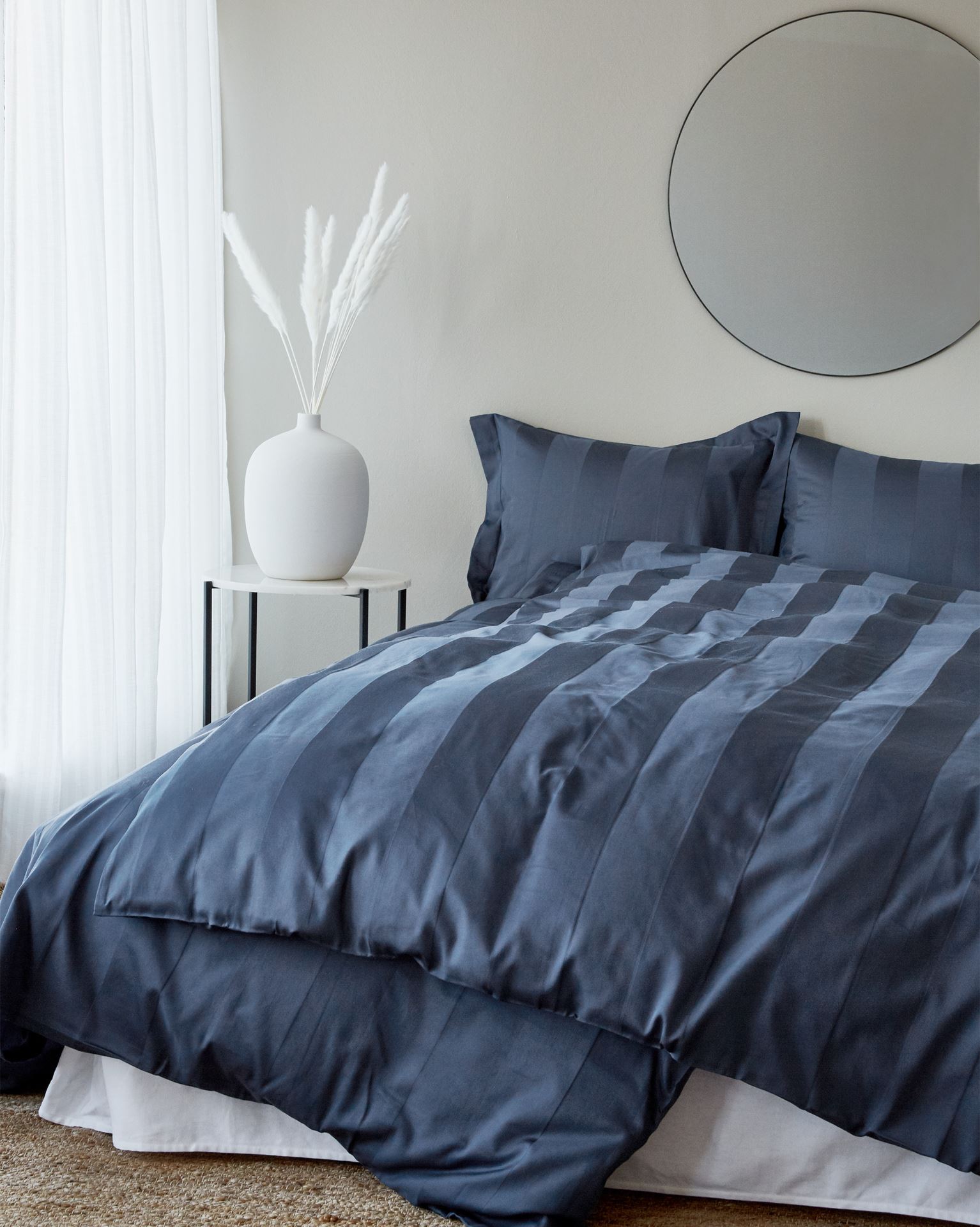 Pussilakanasetti satiinipuuvillaa sininen - 2