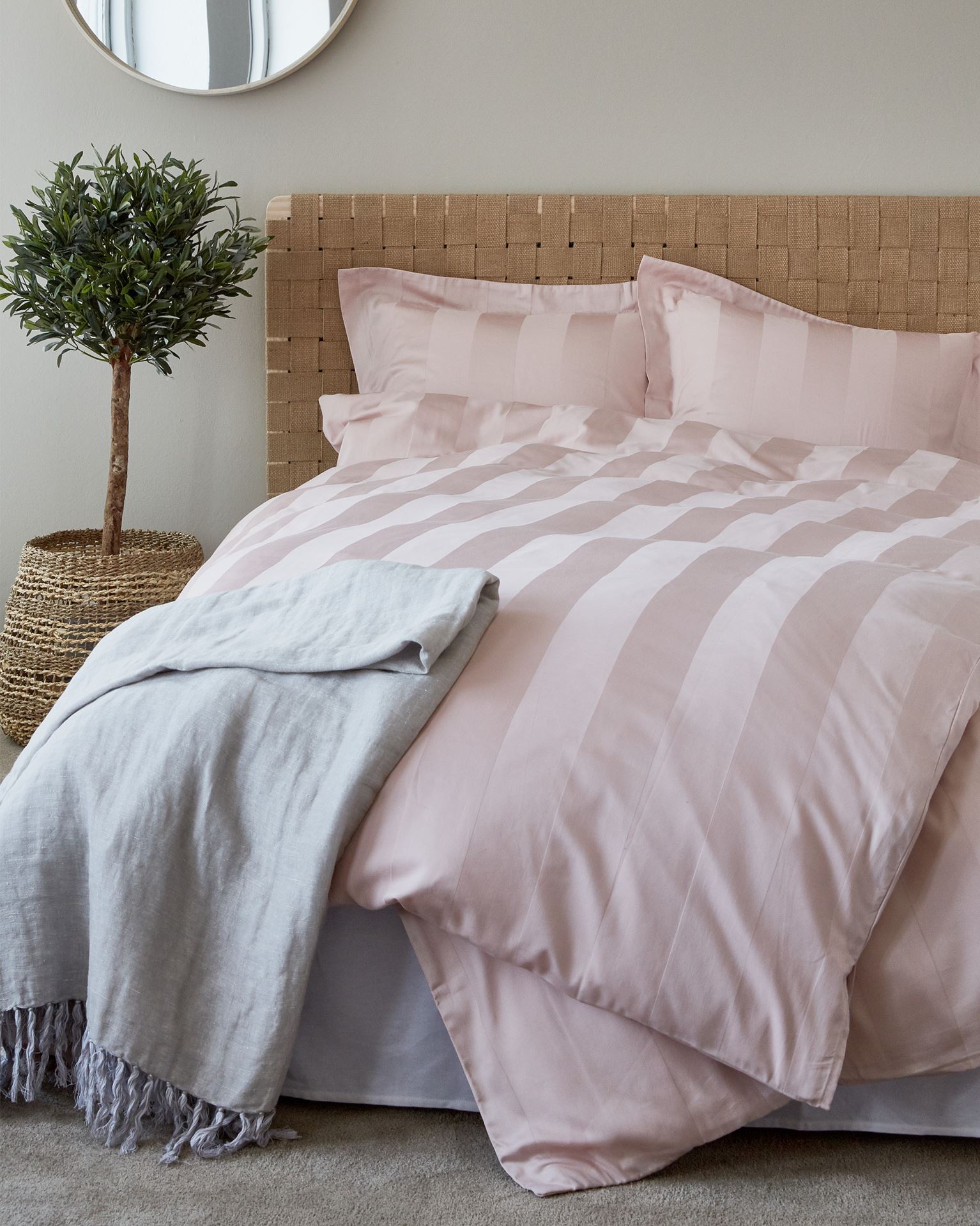 Pussilakanasetti satiinipuuvillaa puuteriroosa - 2