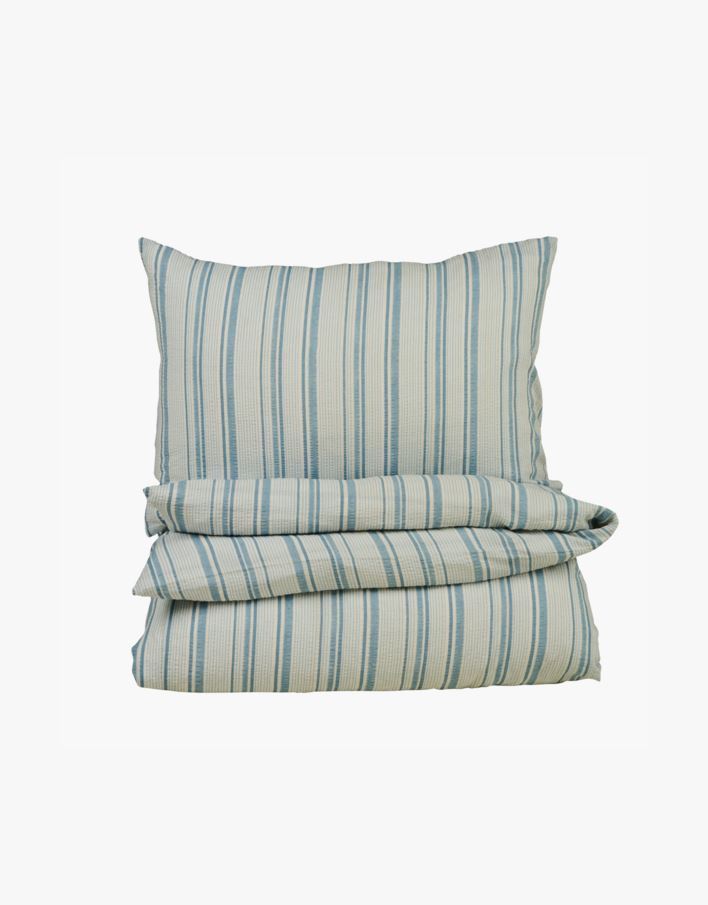 Pussilakanasetti kreppipuuvillaa sininen - 150x210 cm sininen - 1