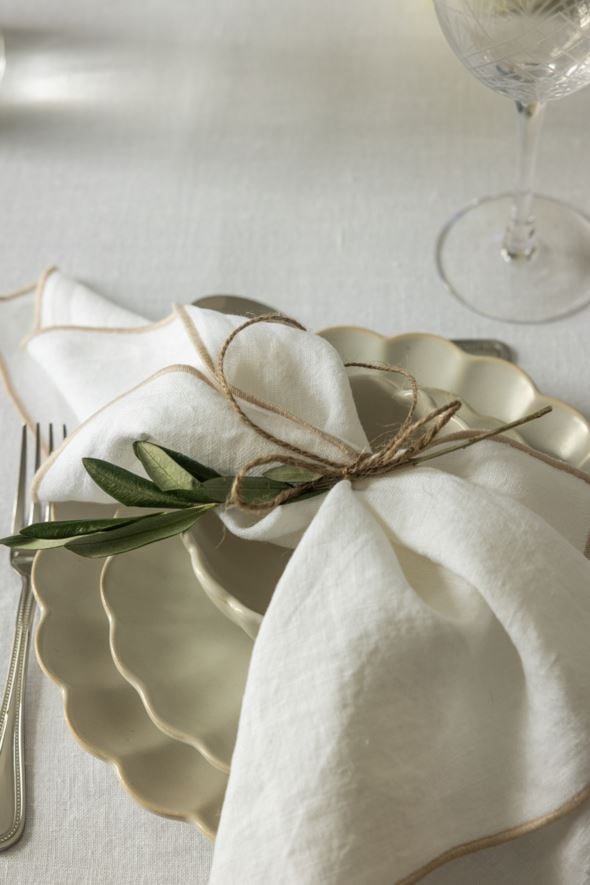 Pellavaservetti beige - 4
