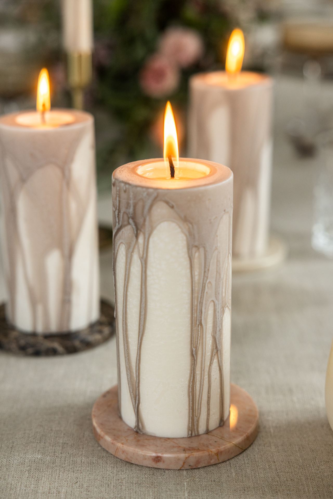 Pöytäkynttilä beige - 3