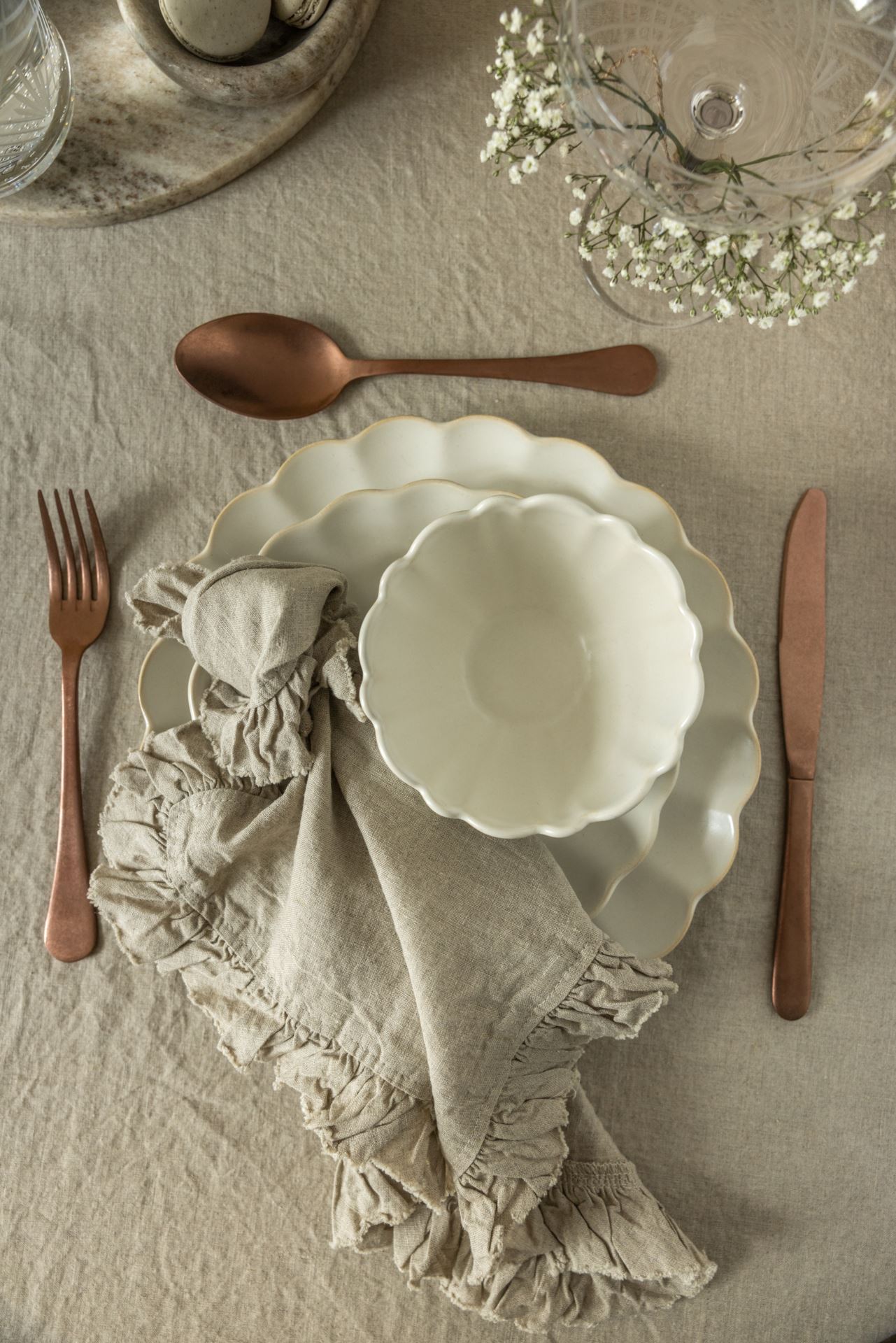 Pellavaservetti luonnonväri - 2