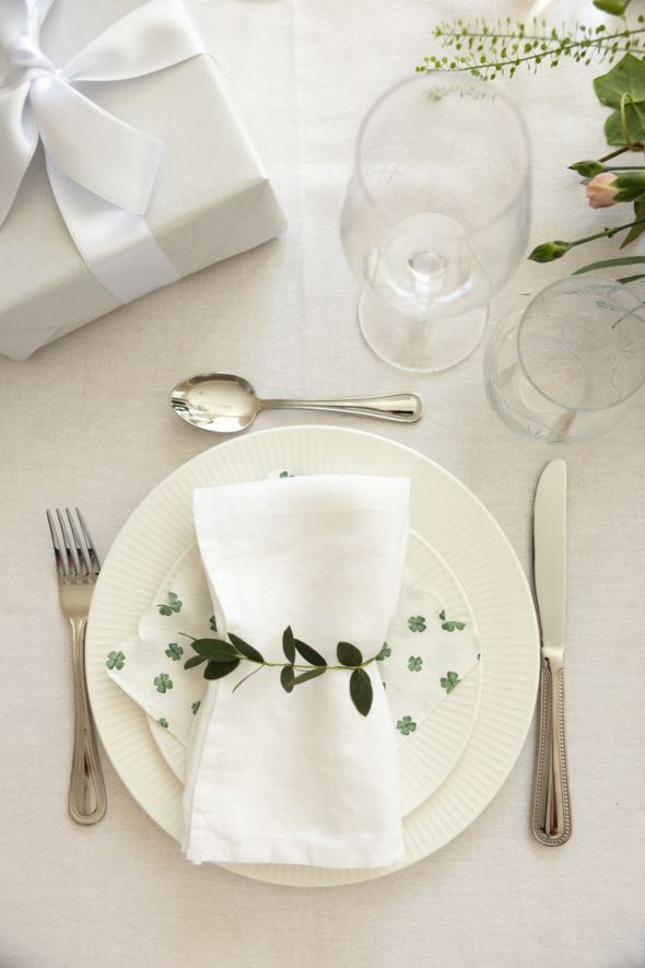 Pellavaservetti valkoinen - 4