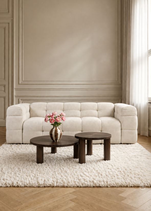 3-istuttava sohva vaalean beige - 2