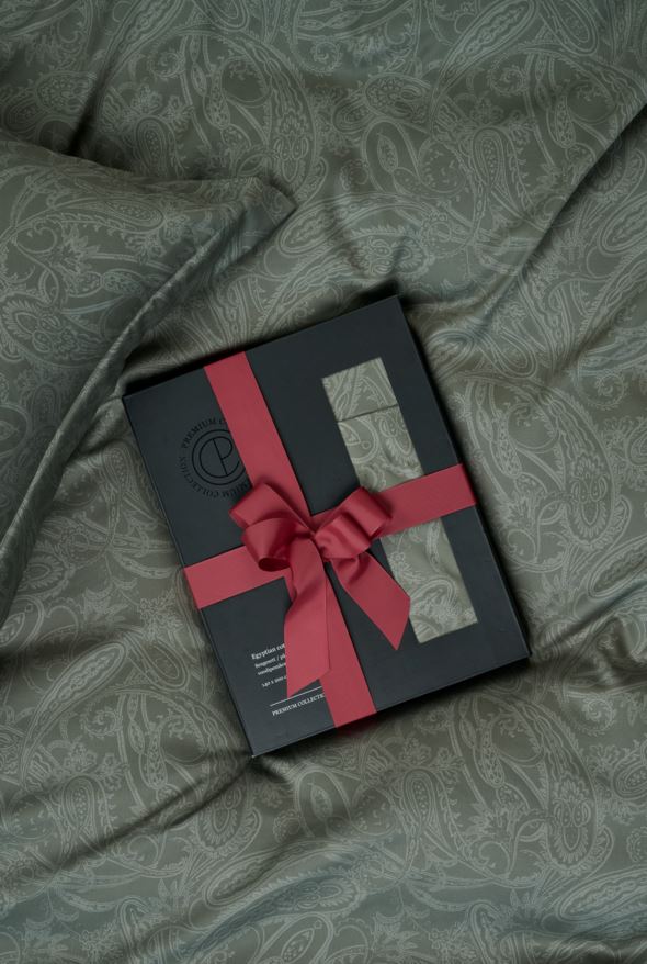 Pussilakanasetti egyptinpuuvillaa oliivinvihreä - 6