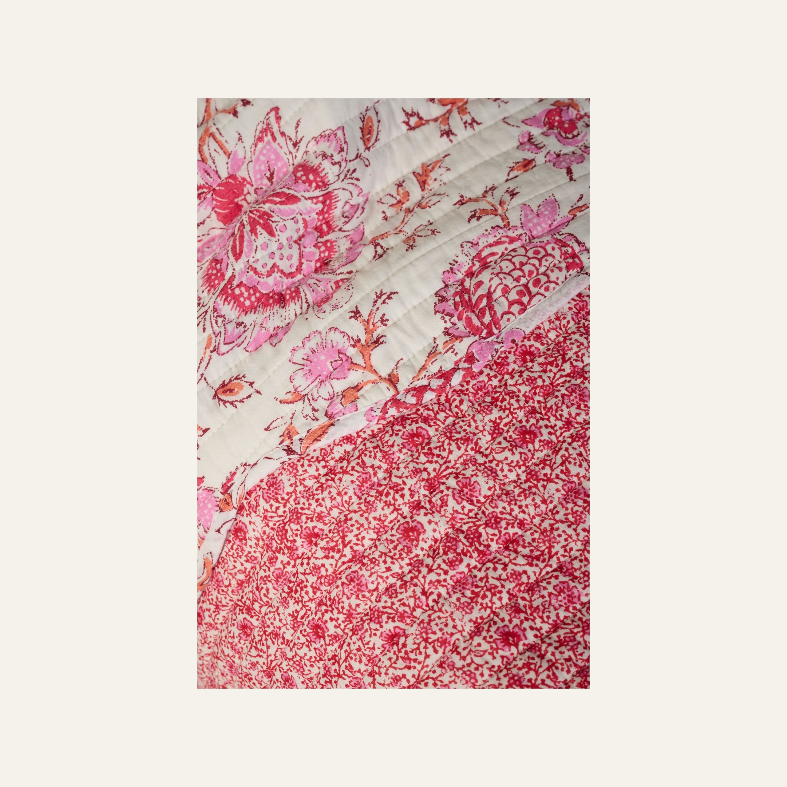 Päiväpeitto moniväri/punainen - 3