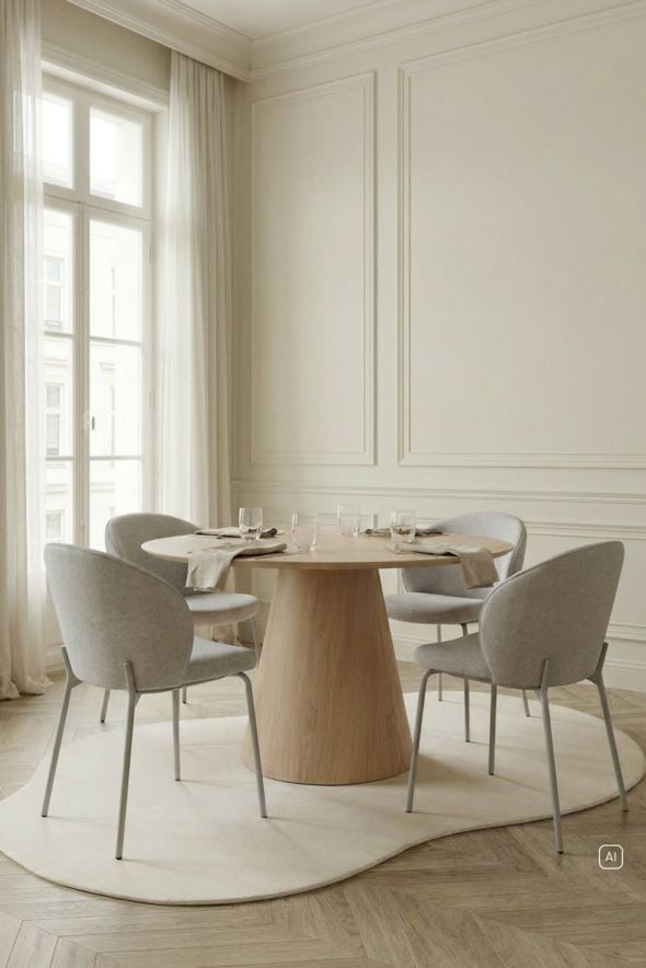 Ruokapöydän tuoli vaalean beige - 2