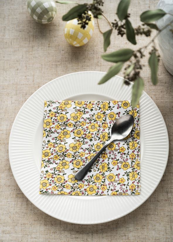 Paperiservetit moniväri/keltainen - 2