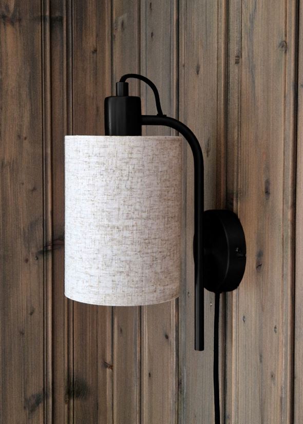 Seinälamppu musta - 2
