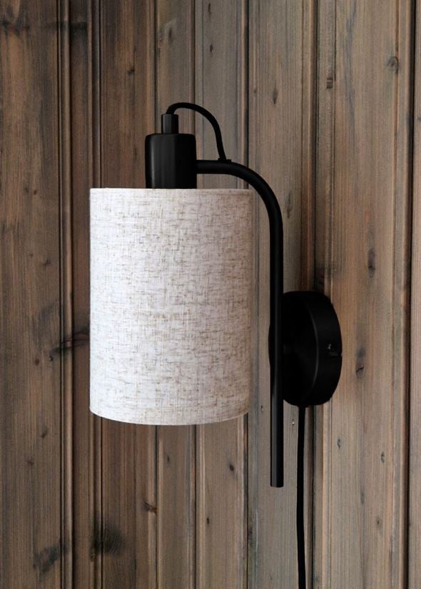 Seinälamppu musta - 2