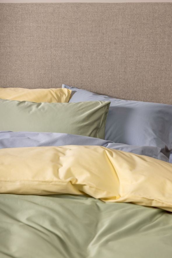 Pussilakanasetti satiinipuuvillaa vaaleankeltainen - 4