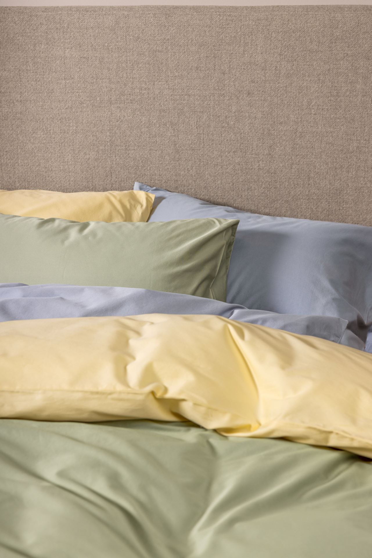 Pussilakanasetti satiinipuuvillaa vaaleankeltainen - 4