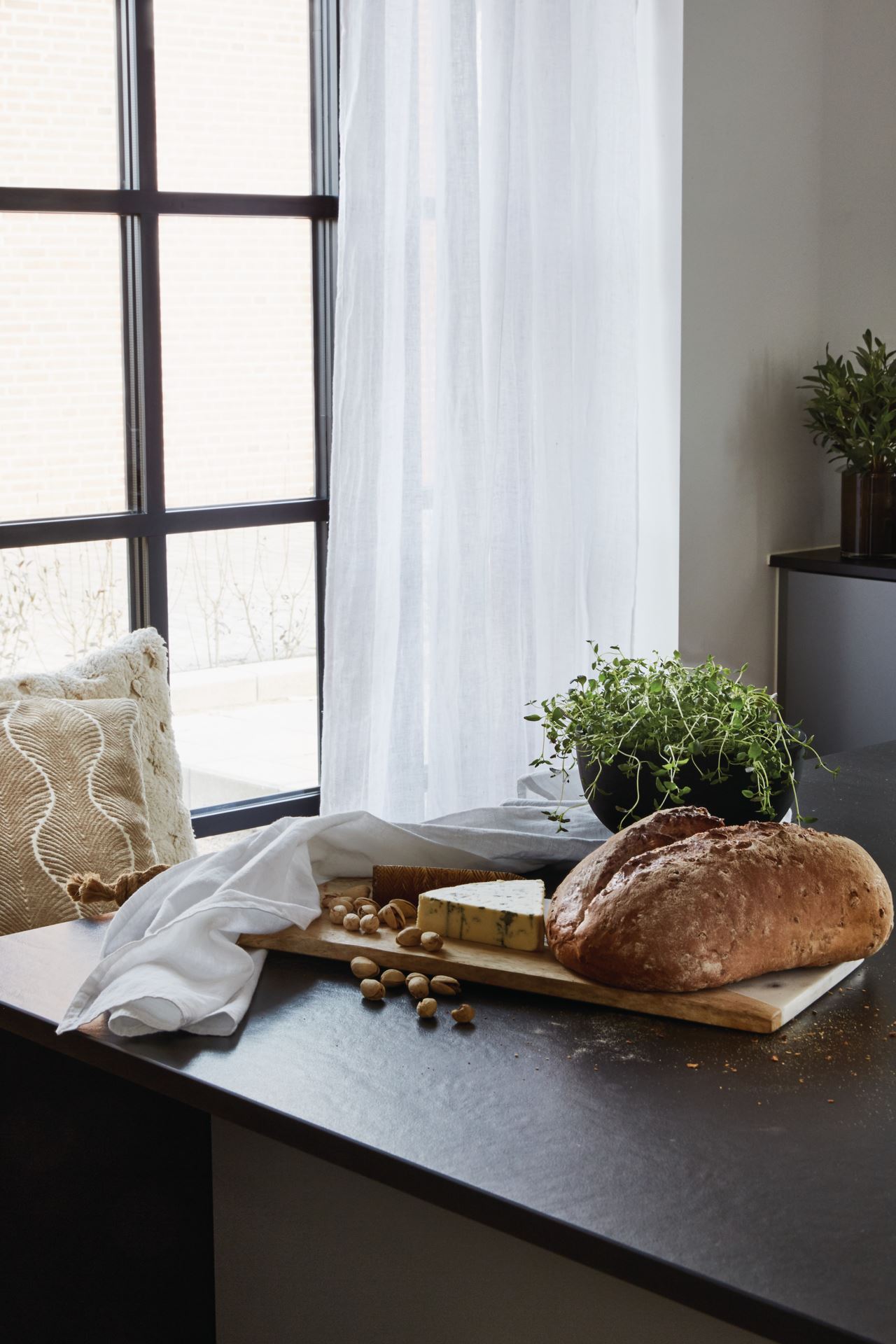 Pellavaverho valkoinen - 5