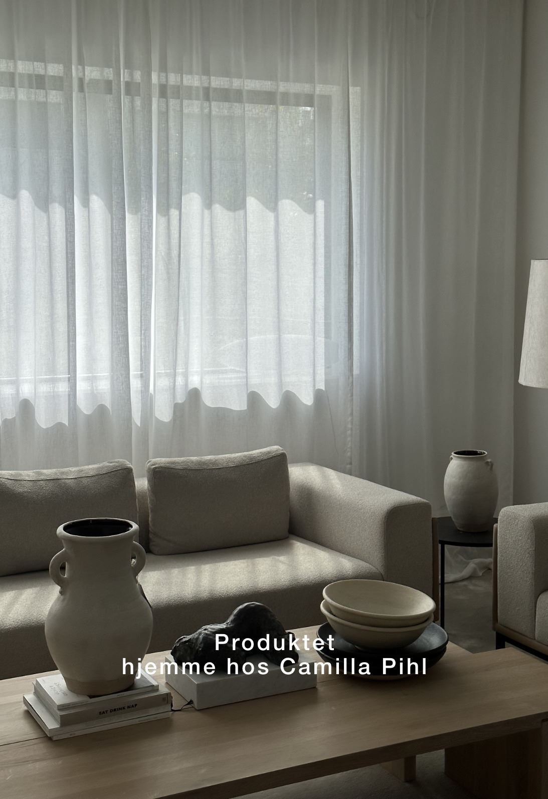 Erittäin leveä pellavaverho valkoinen - 3