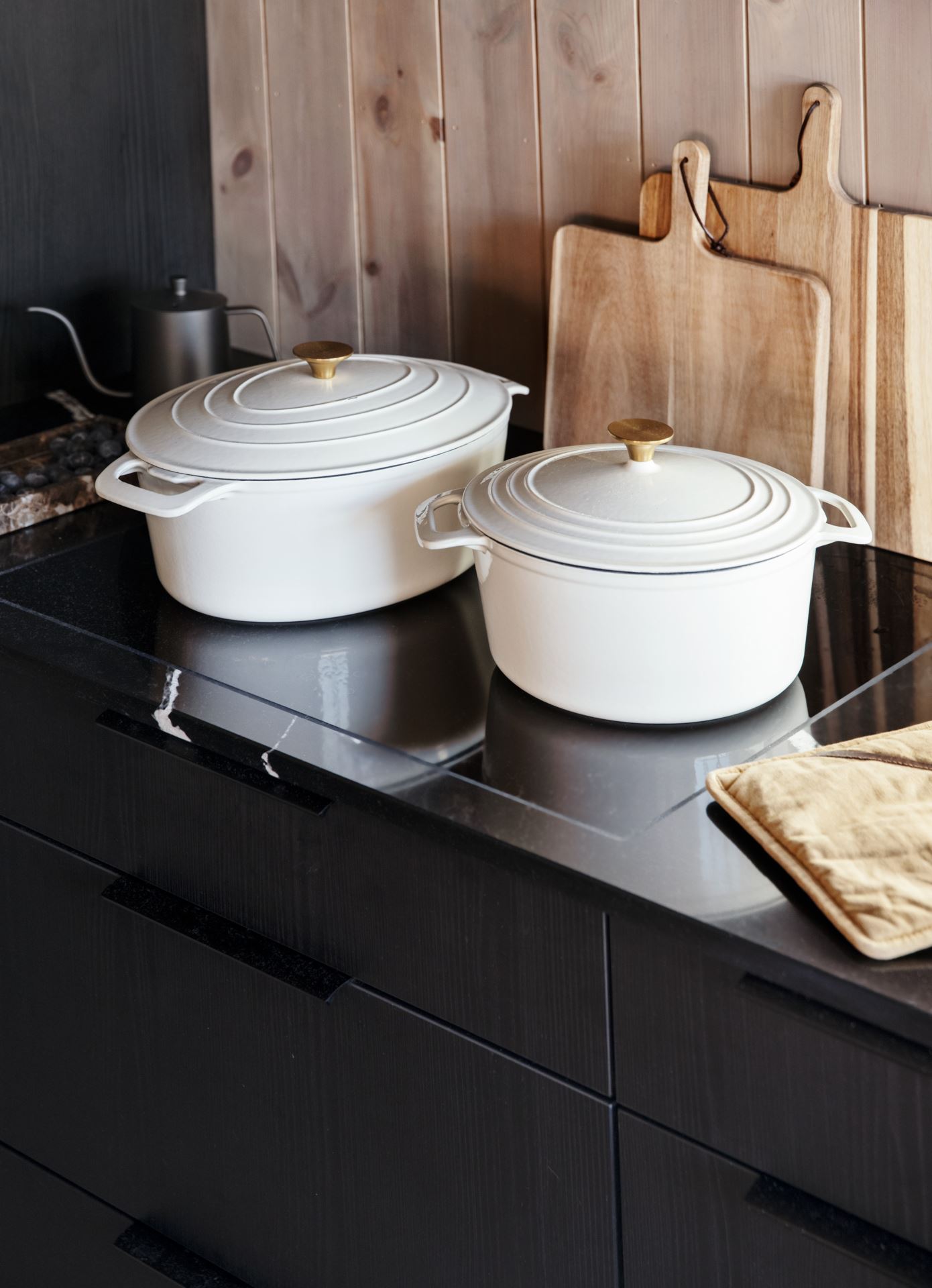 Valurautainen kattila soikea creme - 3