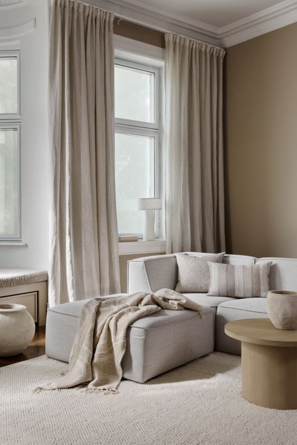 Erittäin leveä pellavaverho luonnonväri - 4