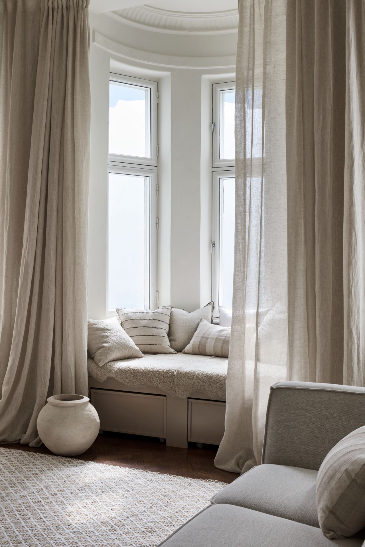 Erittäin leveä pellavaverho luonnonväri - 2