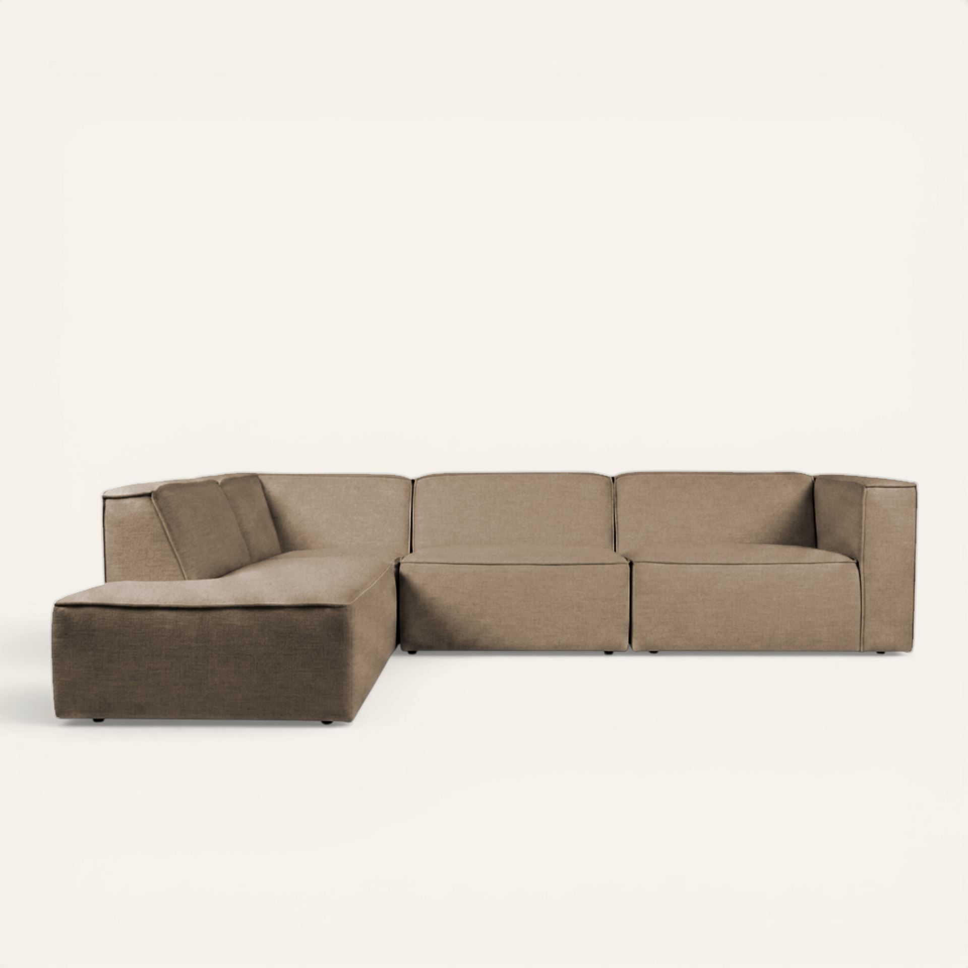 Moduulisohva 4 osaa avoin pää vasen harmaanruskea - 293x227x73 cm harmaanruskea  - 1