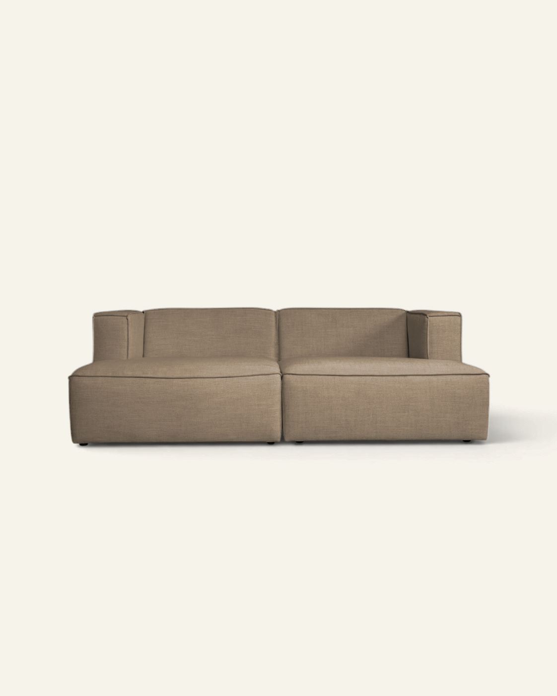 3-istuttava moduulisohva tupladivaanilla harmaanruskea - 228x154x73 cm harmaanruskea  - 1