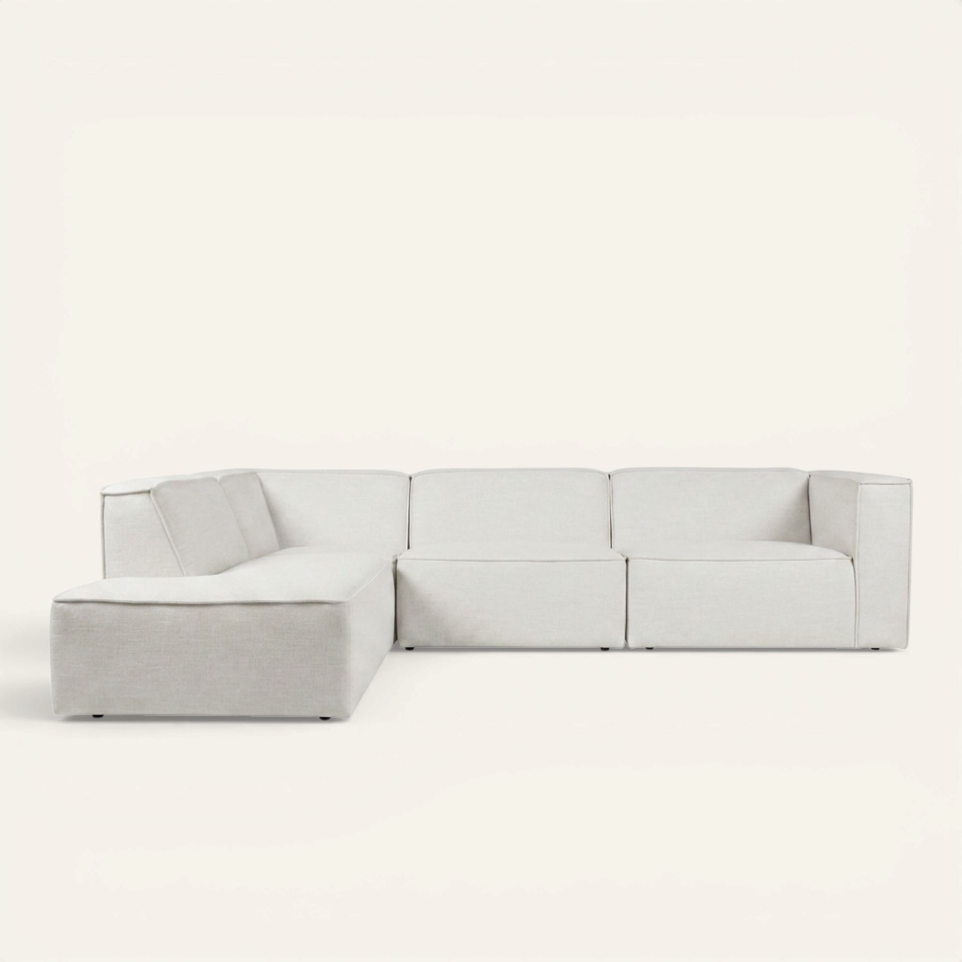 Moduulisohva 4 osaa avoin pää vasen luonnonväri - 293x227x73 cm luonnonväri - 1