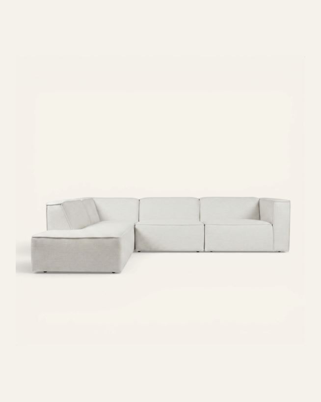 Moduulisohva 4 osaa avoin pää vasen luonnonväri - 293x227x73 cm luonnonväri - 1