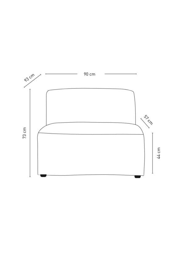 Moduuli 1,5-istuttava ilman käsinojia luonnonväri - 4