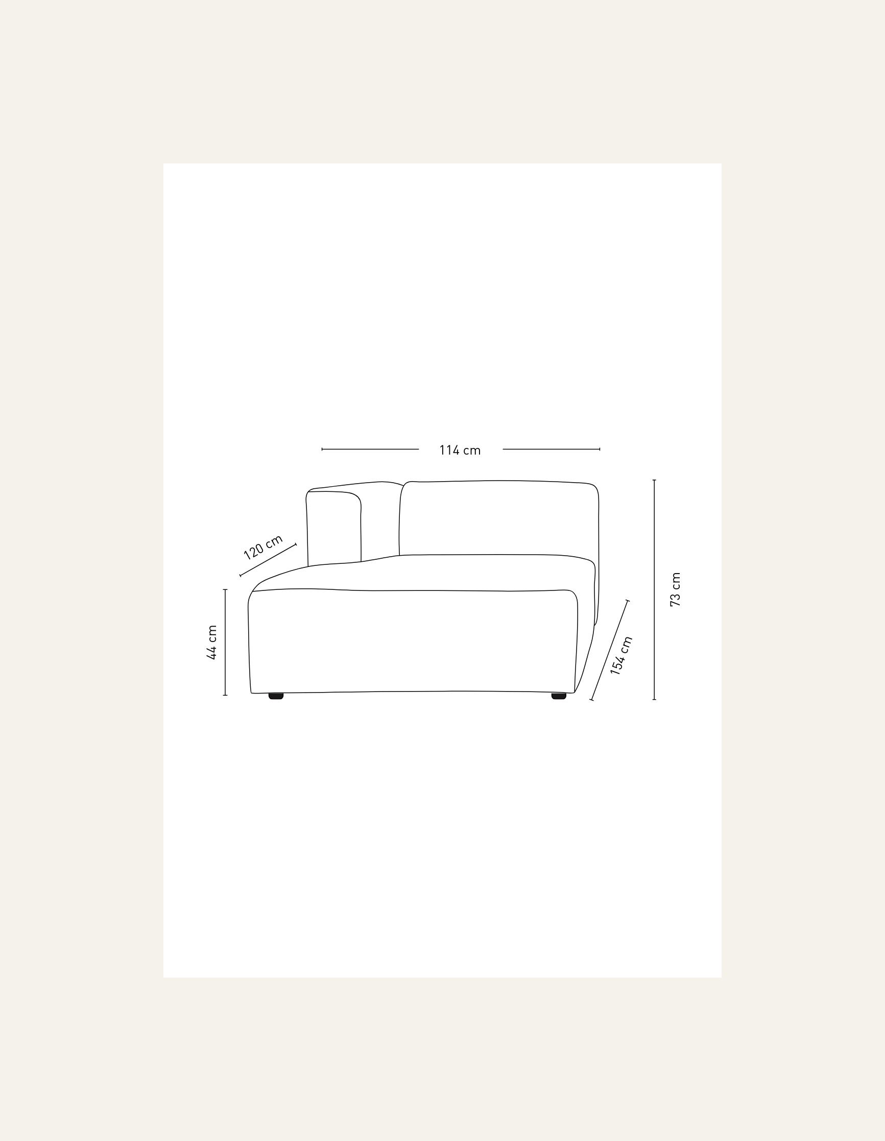 Moduulisohvaosa divaani vasen luonnonväri - 3
