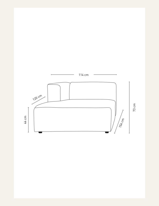 Moduuli divaaniosa vasen luonnonväri - 3