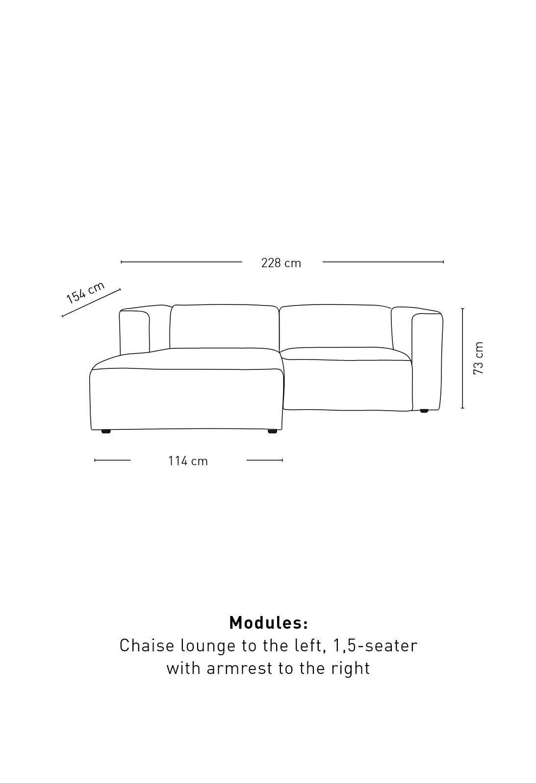 Sohva divaanilla vasen, 2 osaa harmaa - 3