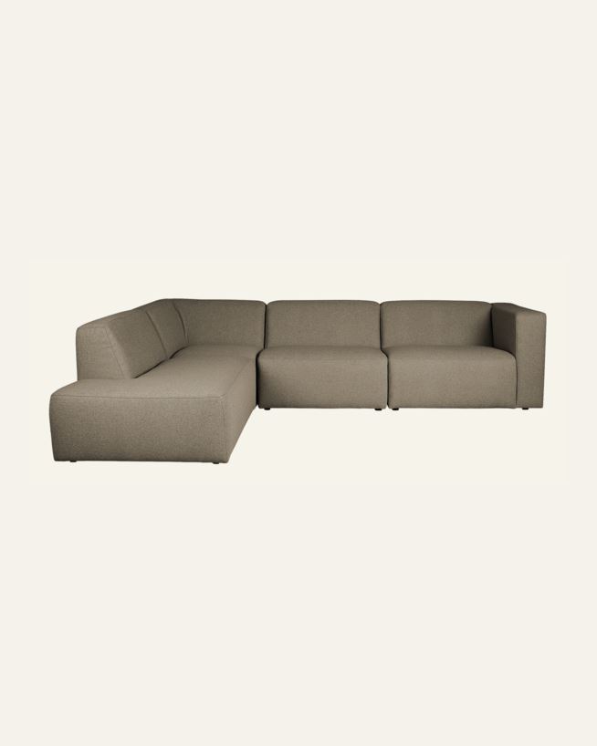 Moduulisohva 4 osaa avoin pää vasen ruskea - 293x227x73 cm ruskea - 1