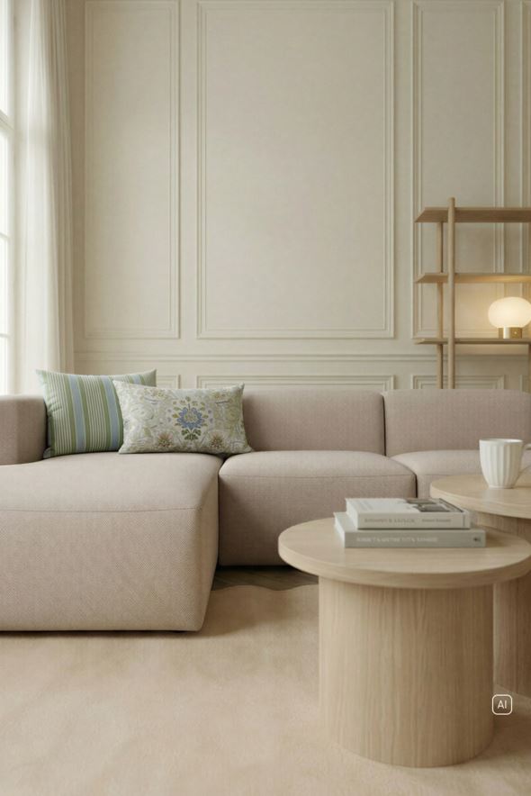 Moduulisohva 3 osaa divaani vasen beige - 4
