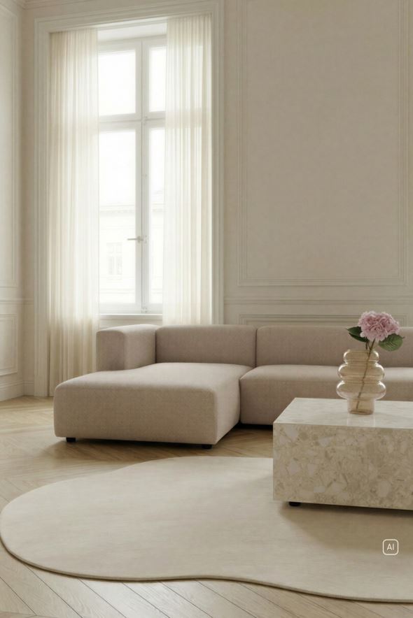 Moduulisohva 3 osaa divaani vasen beige - 3