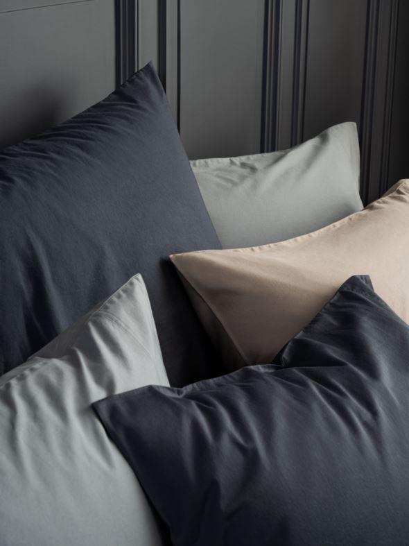 Tyynyliina satiinipuuvillaa sumuinen sininen - 2