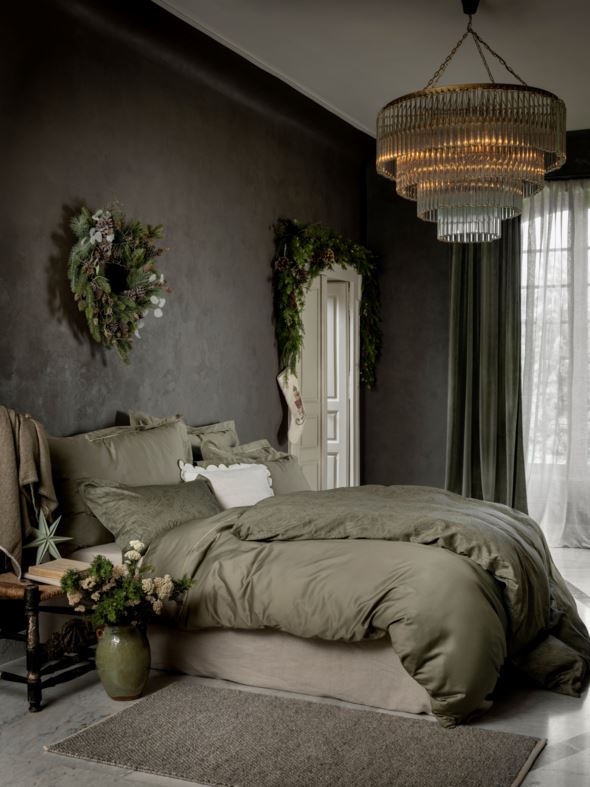 Pussilakanasetti egyptinpuuvillaa oliivinvihreä - 7