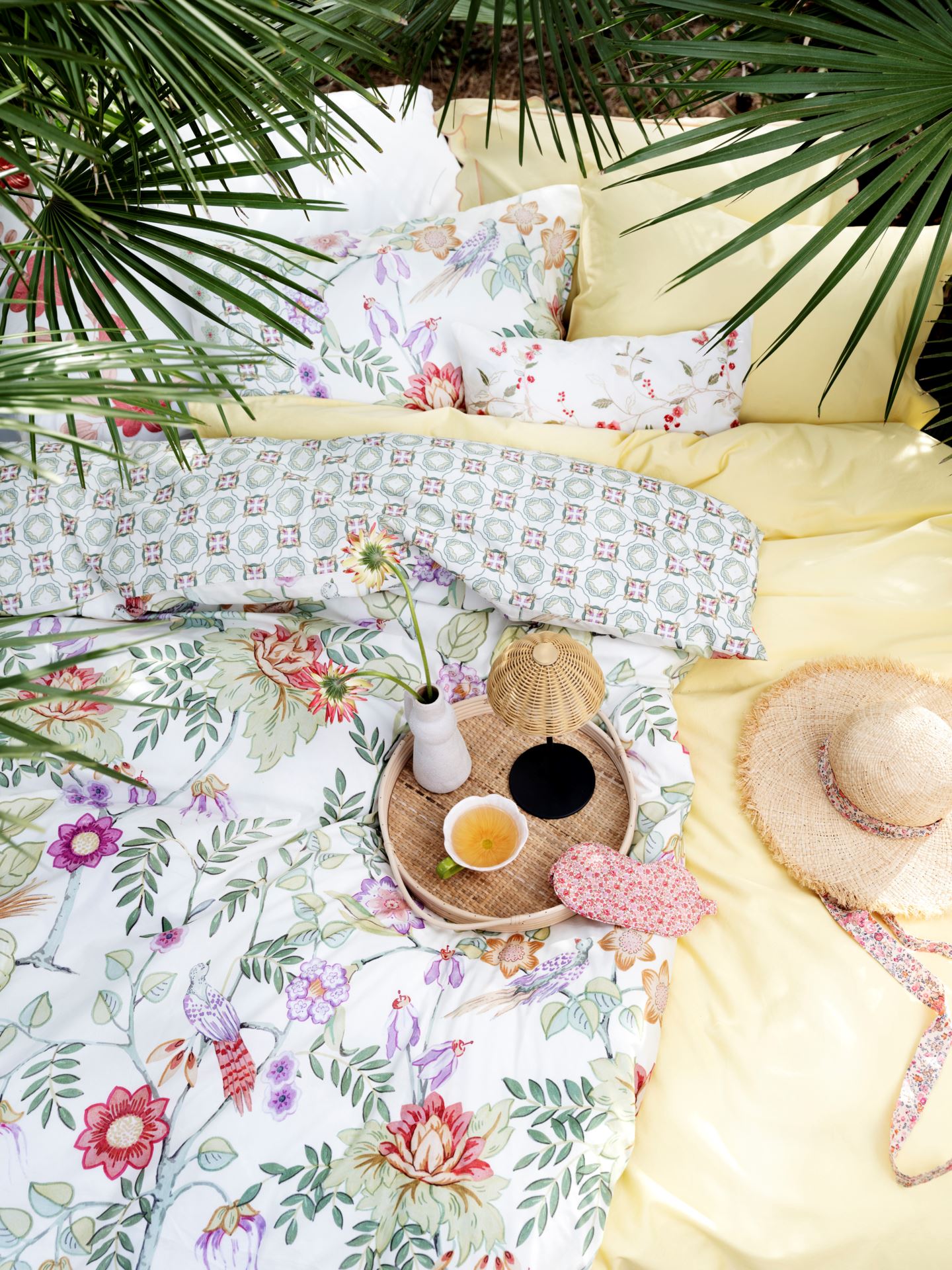 Pussilakanasetti satiinipuuvillaa vaaleankeltainen - 2