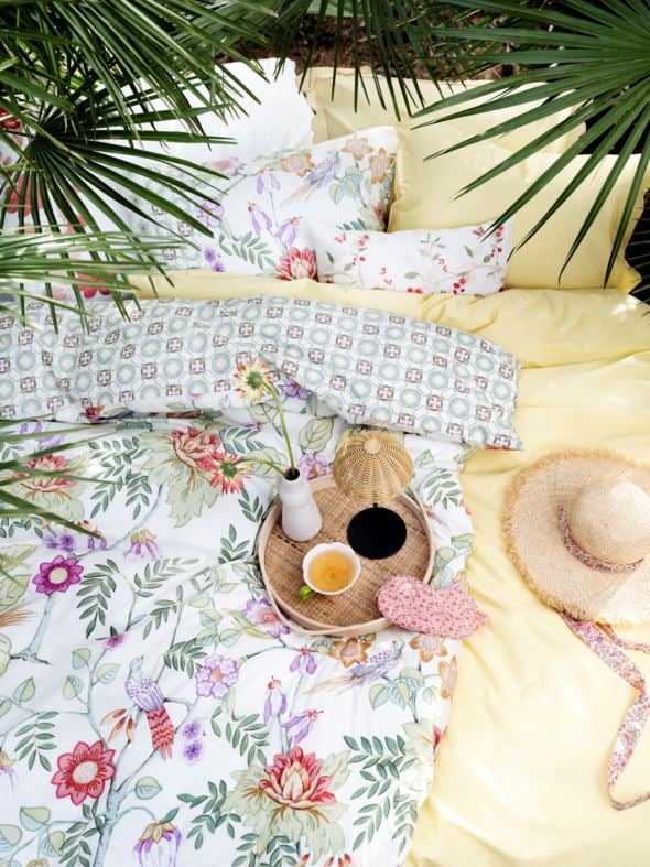 Pussilakanasetti satiinipuuvillaa vaaleankeltainen - 2