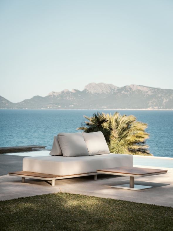 Puutarhapöytä luonnonvalkoinen - 2