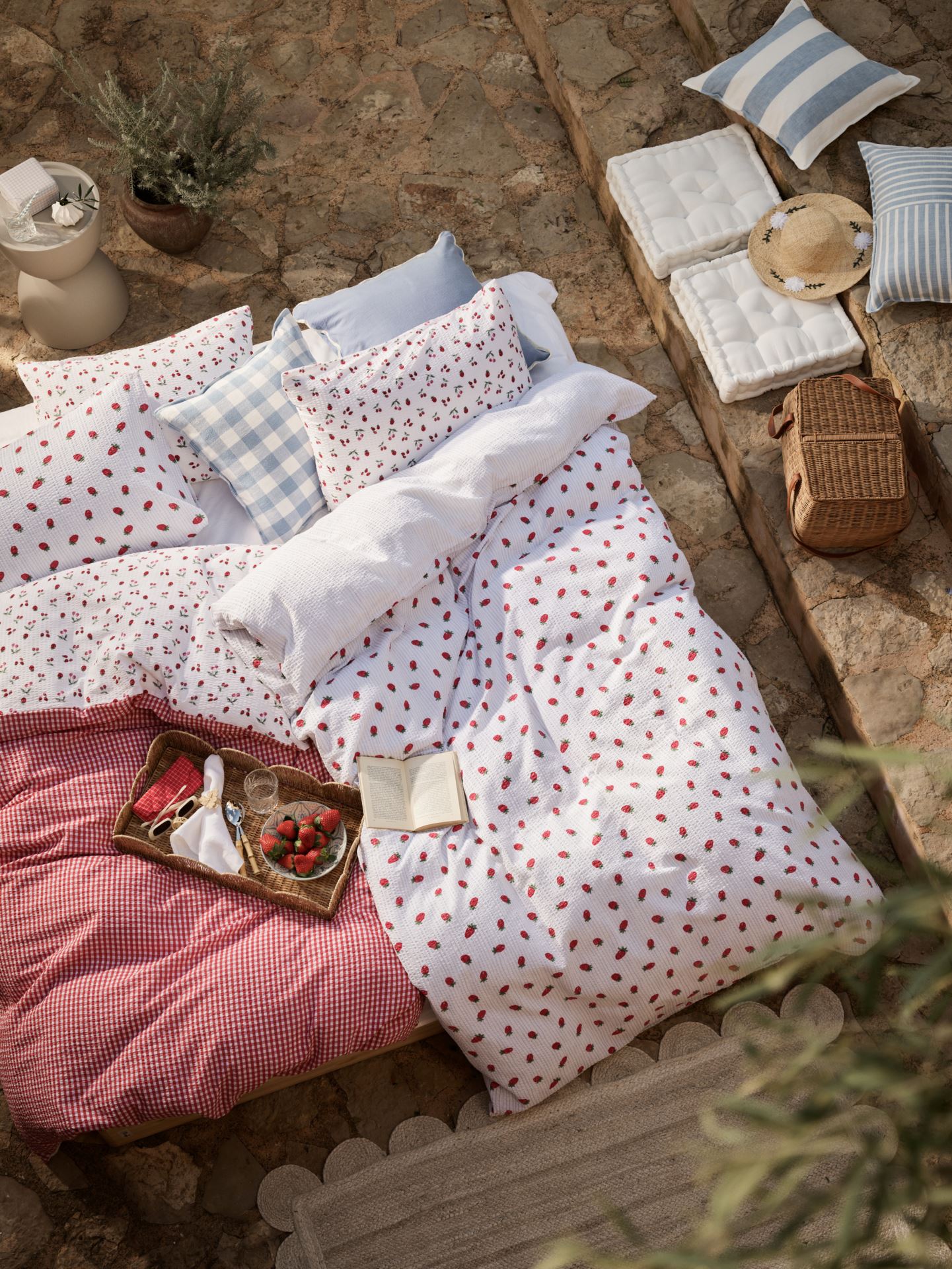 Pussilakanasetti kreppipuuvillaa punainen - 2